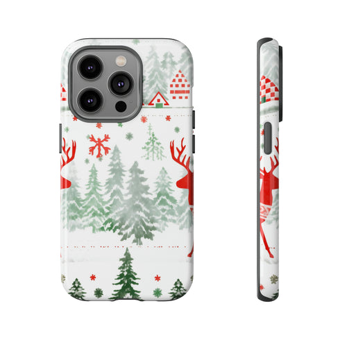 Nordic Christmas Print - Impact Resistant Phone Case iPhone 14 Pro Glossy